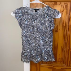 Ann Taylor - Fitted Sleeveless Top with Flutter Sleeve